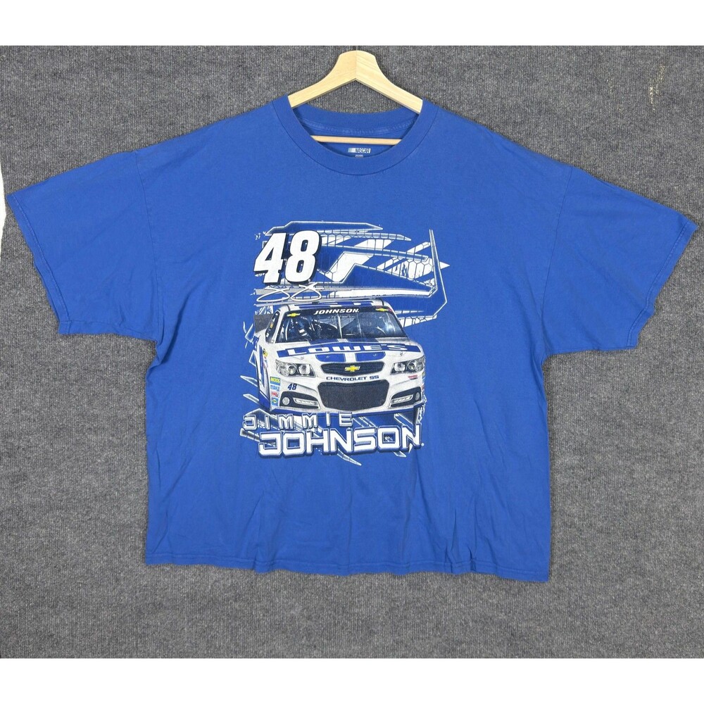 Jimmie Johnson NASCAR Men's T Shirt Size 3XL Blue Graphic Racing #48